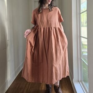 Linen Dress with Pockets 1X
